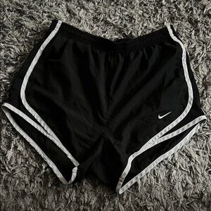 Black Nike Athletic Shorts with White Trim